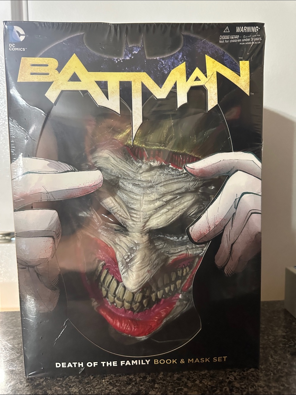 DC Comics Batman Joker Mask & Book Set - Black, Gold, Red, White